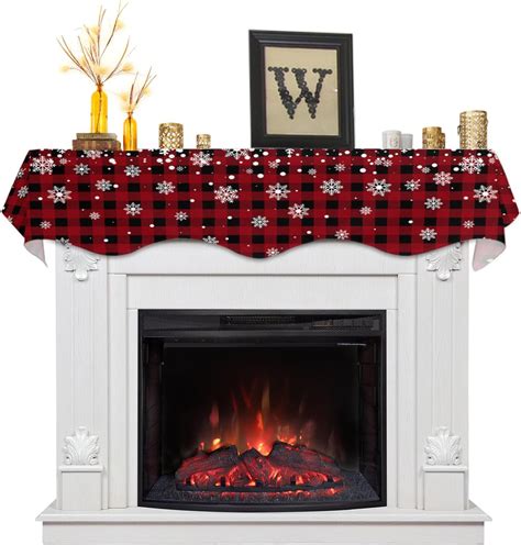 christmas fireplace scarf|christmas mantle scarf ideas.